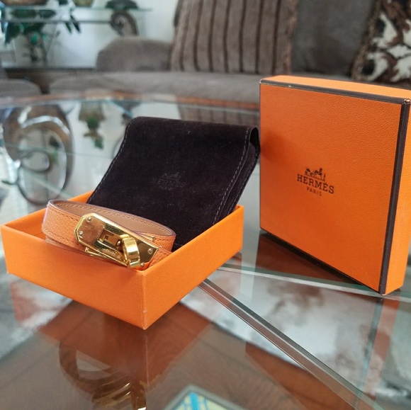 Hermes Jewelry - HERMES Kelly Double Tour Bracelet Small Orange